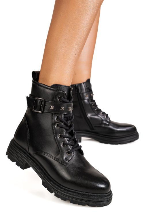 Ghete negre piele naturala vb254207