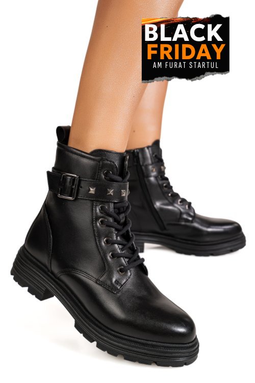 Ghete negre piele naturala vb254207