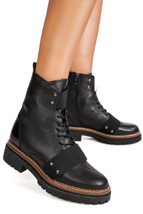 Ghete negre piele naturala us77328