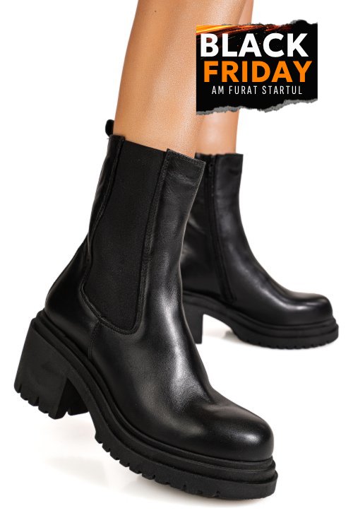 Ghete negre piele naturala erre05