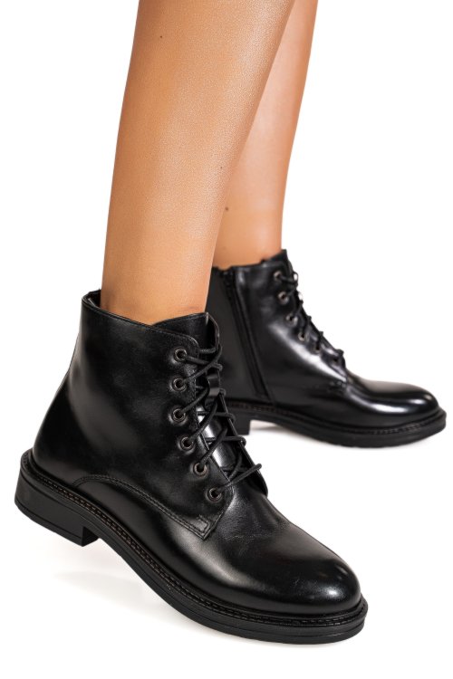 Ghete negre piele naturala ts77im5296