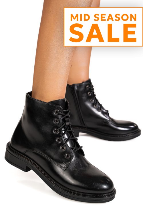 Ghete negre piele naturala ts77im5296