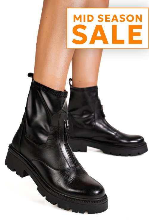 Ghete negre piele naturala ts77ima2067