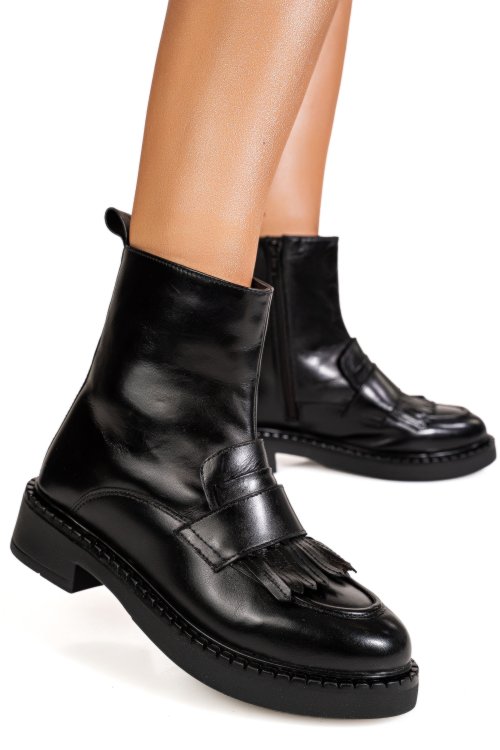 Ghete negre piele naturala ts77ima1541