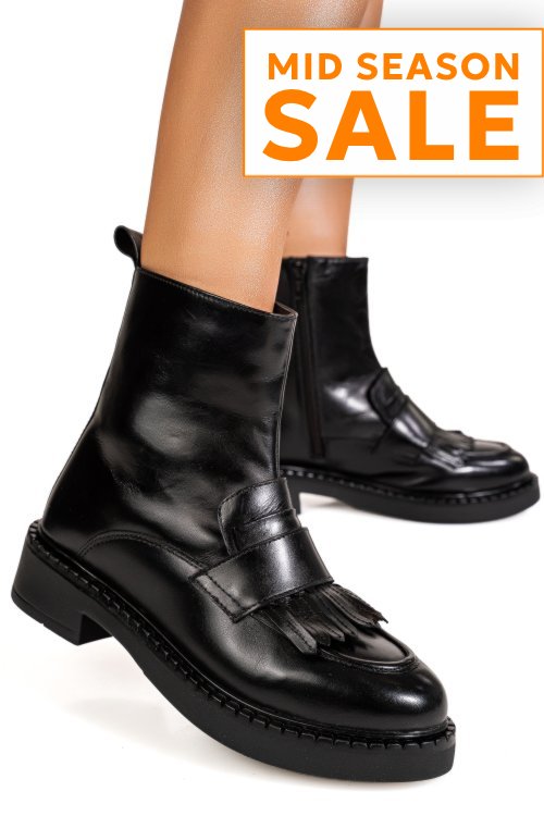 Ghete negre piele naturala ts77ima1541