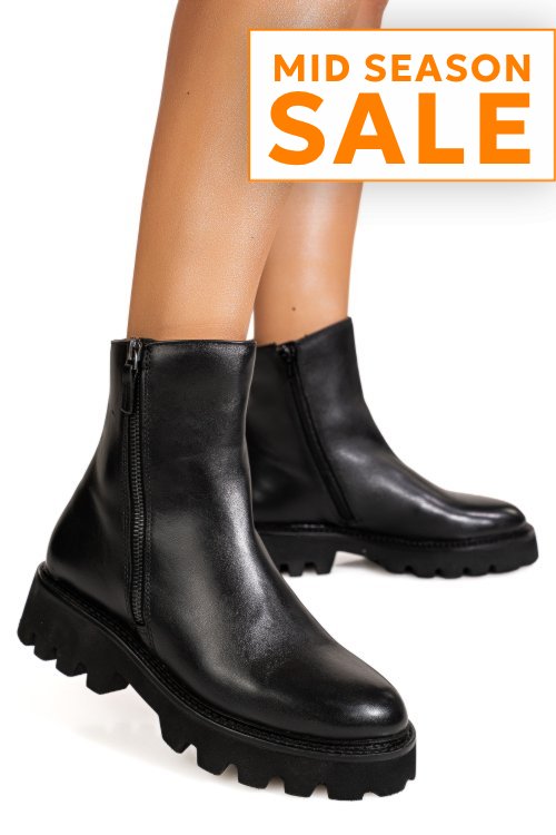 Ghete negre piele naturala vb375206