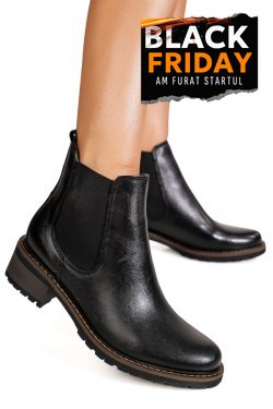 GHETE NEGRE PIELE NATURALA WH-US288H26