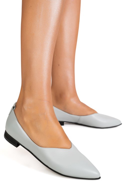 Balerini albastri piele naturala 3s7733lib