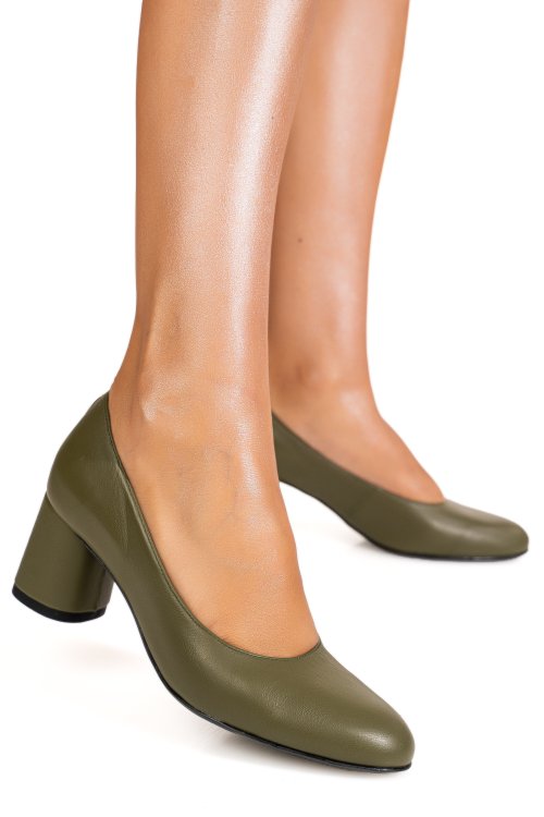 Pantofi olive piele naturala 1s77692