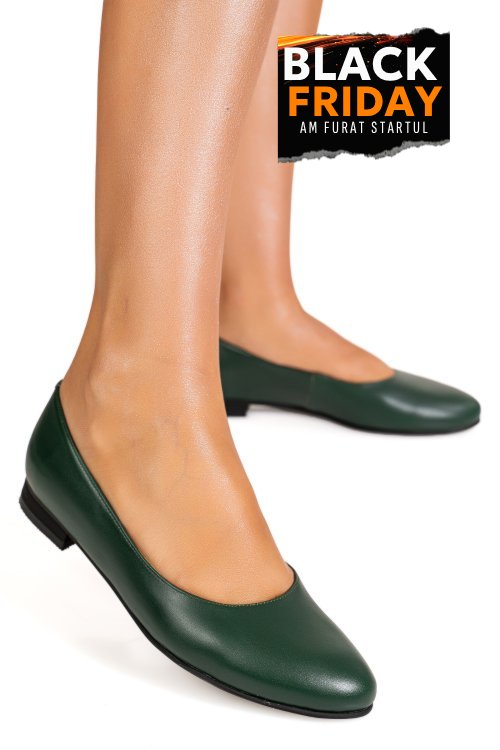 Balerini femei piele naturala verde 4s7750b