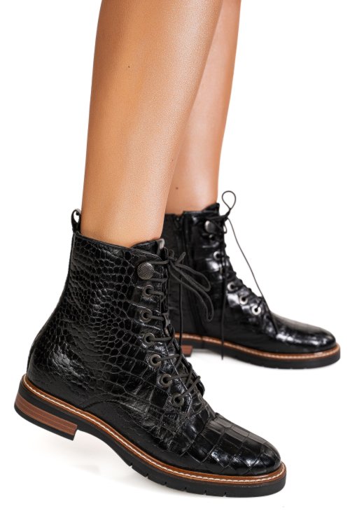 Ghete negre cro piele naturala 673-026