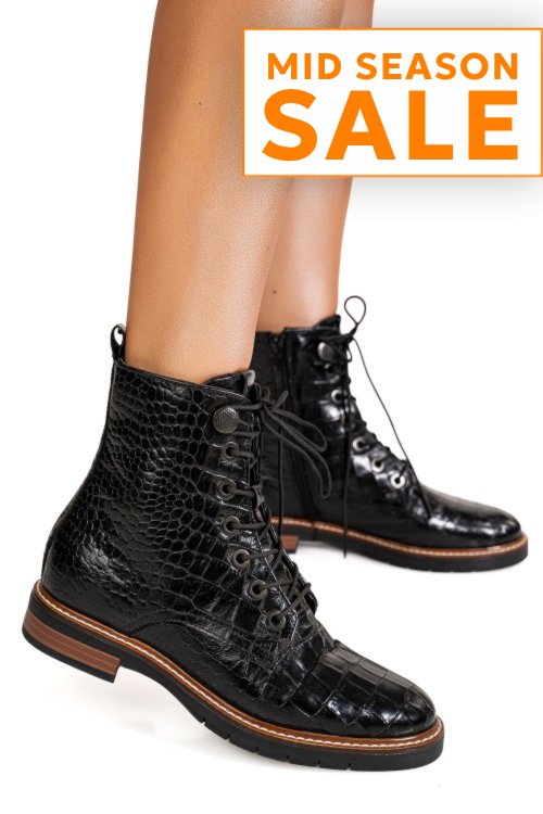 Ghete negre cro piele naturala 673-026