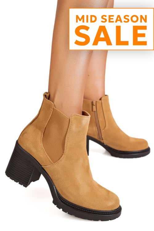 Botine maro piele naturala intoarsa is77356