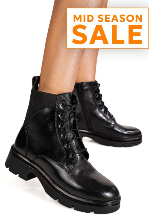 Ghete negre piele naturala ts77ima2027