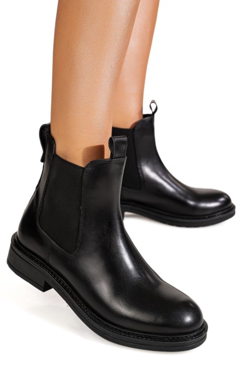 Ghete negre piele naturala ts77im491