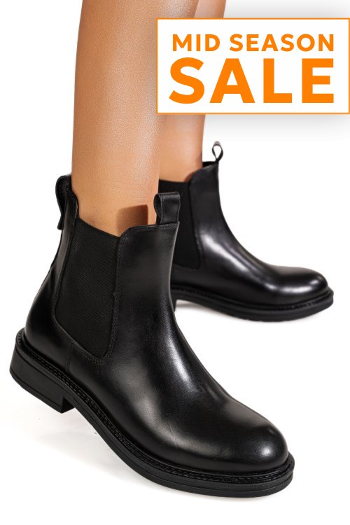 Ghete negre piele naturala ts77im491