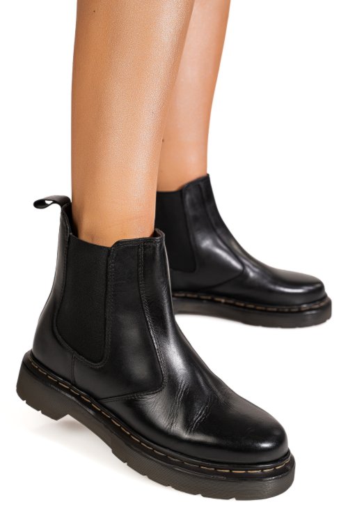 Ghete negre piele naturala ts77im4033