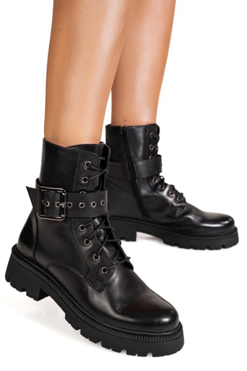 Ghete negre piele naturala ts77ima2065