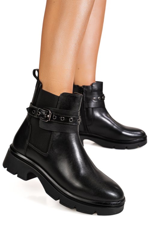 Ghete negre piele naturala ts77ima2025