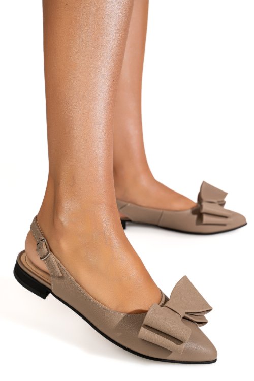 Balerini taupe piele naturala 3s7727