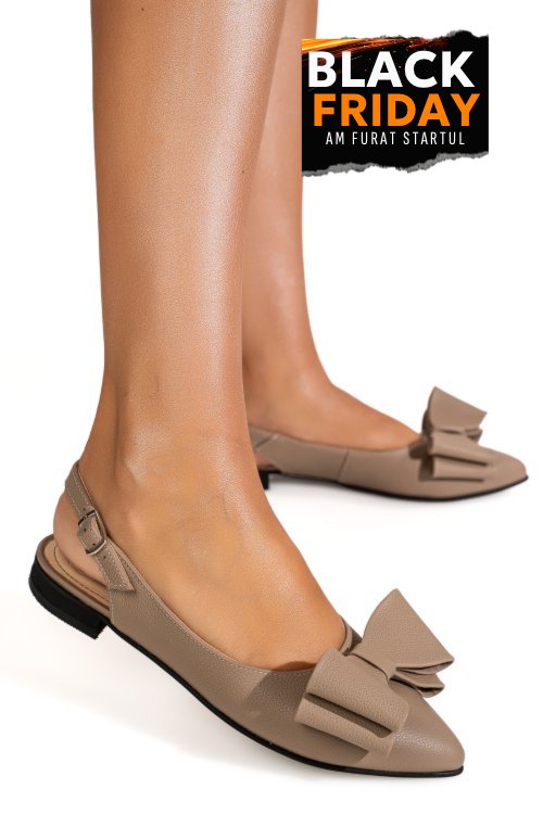 Balerini taupe piele naturala 3s7727