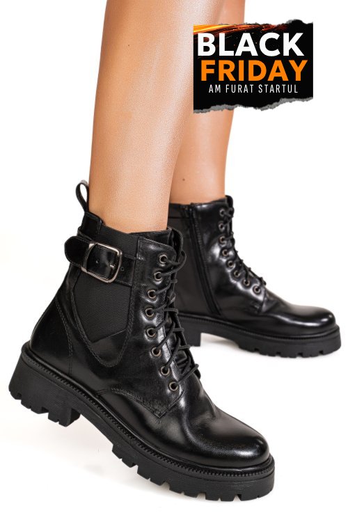 Ghete negre piele naturala ts77ima1564