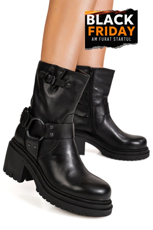 Ghete negre piele naturala weert07