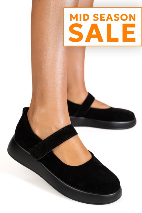 Espadrile negre piele naturala intoarsa tsp2650