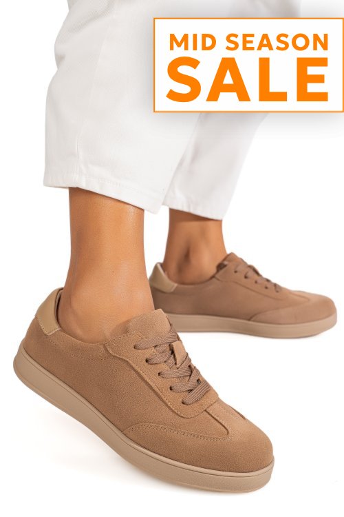 Pantofi sport khaki piele naturala intoarsa tsp2646