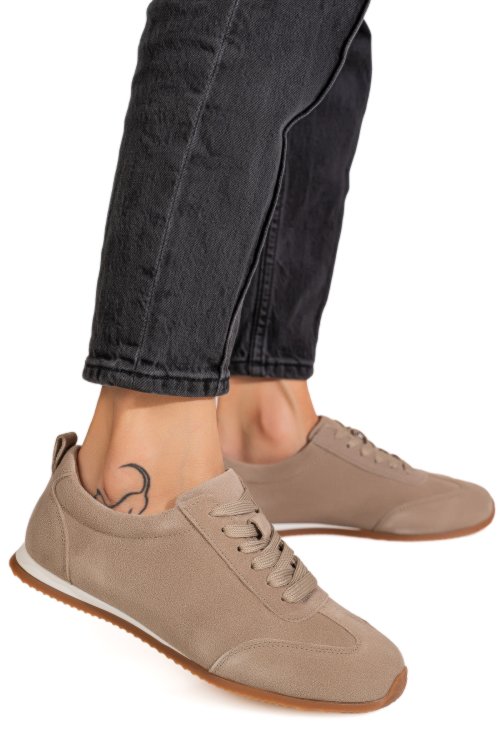 Pantofi sport olive piele naturala intoarsa tsp2648
