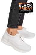 PANTOFI SPORT ALBI PIELE NATURALA QSPL1069