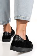 PANTOFI SPORT NEGRI PIELE NATURALA INTOARSA TSP2646