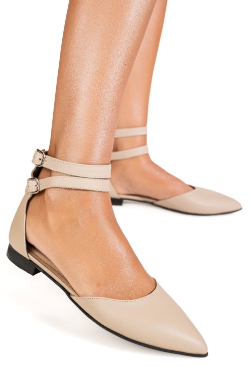 Balerini bej piele naturala 3s7740