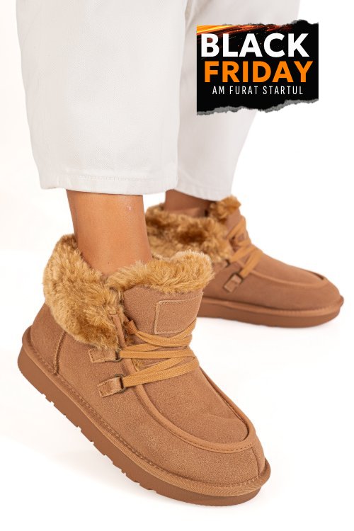 Cizme camel piele naturala intoarsa is771220