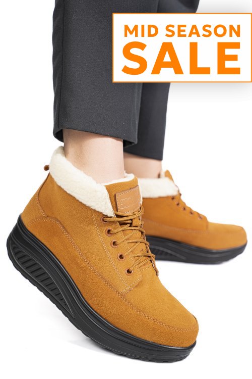 Ghete light brown piele naturala intoarsa asp603-1