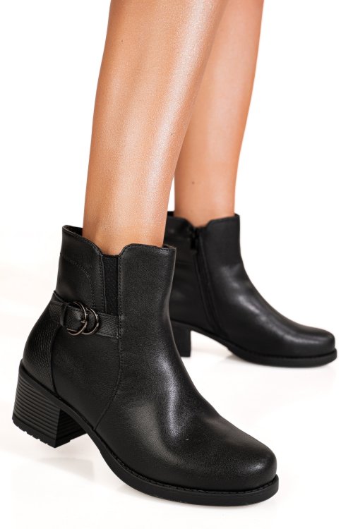 Ghete negre piele naturala aspm2805