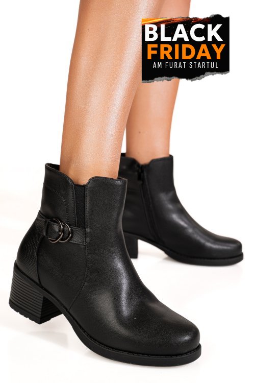 Ghete negre piele naturala aspm2805