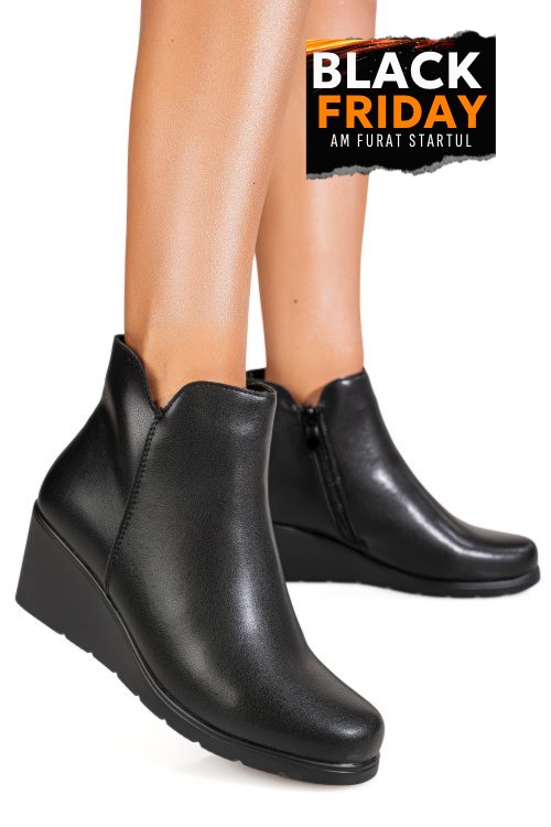 Ghete negre piele naturala aspm2809