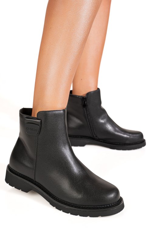 Ghete negre piele naturala aspm2801