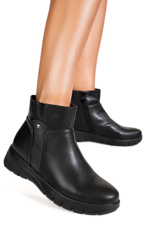 Ghete negre piele naturala aspm2807