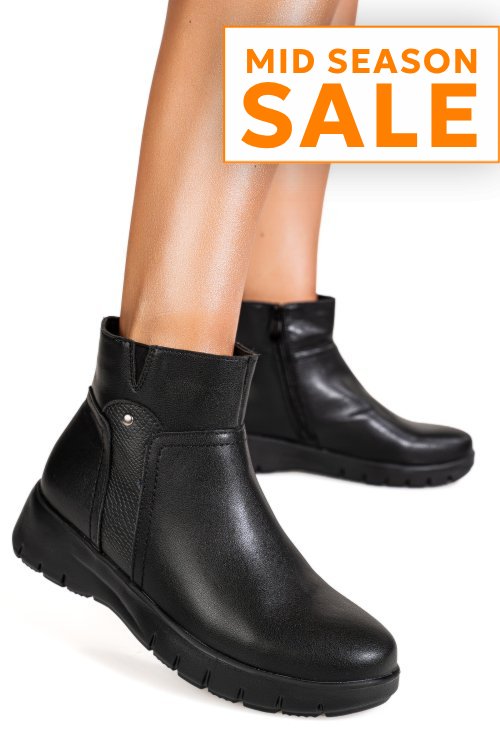 Ghete negre piele naturala aspm2807
