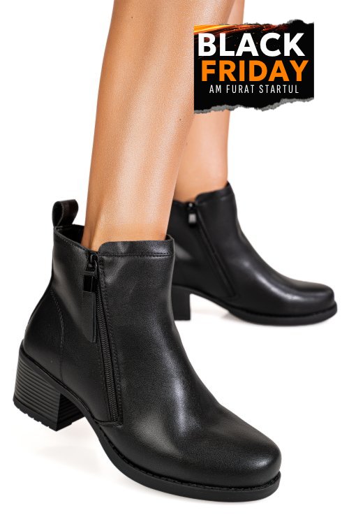 Ghete negre piele naturala aspm2803