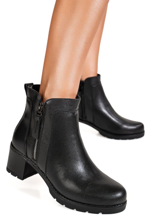 Ghete negre piele naturala 1sp56