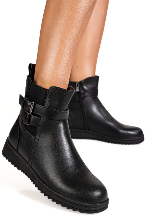 Ghete negre piele naturala 1sp57