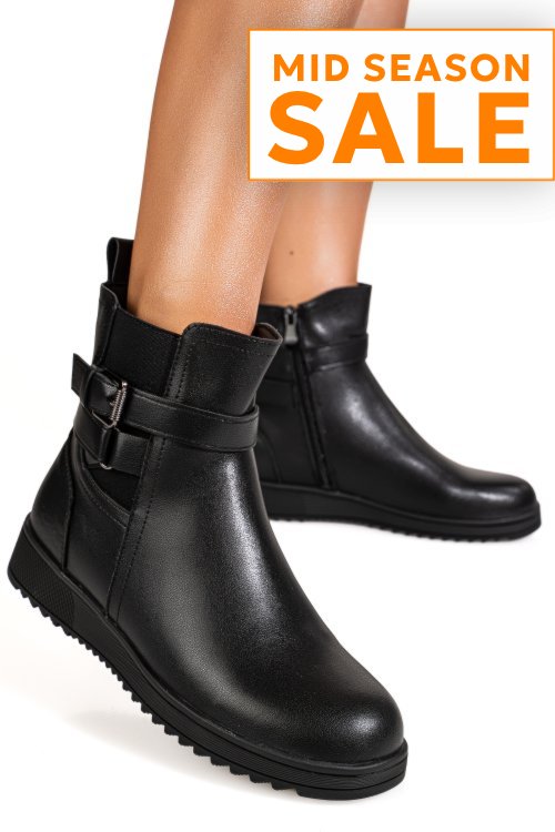 Ghete negre piele naturala 1sp57