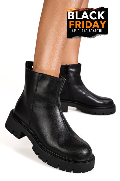 Ghete negre piele naturala 1sp52