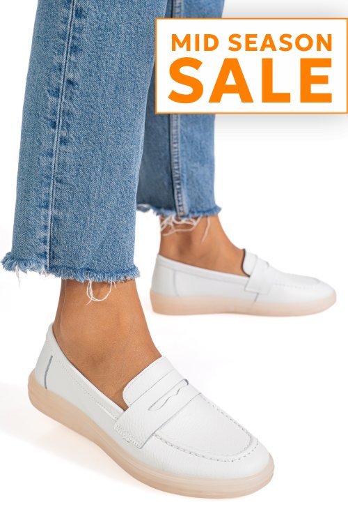 Mocasini albi piele naturala 3sp701
