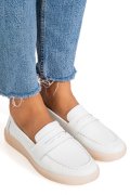 MOCASINI ALBI PIELE NATURALA 3SP701