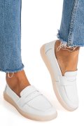 MOCASINI ALBI PIELE NATURALA 3SP701