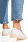 MOCASINI ALBI PIELE NATURALA 3SP701
